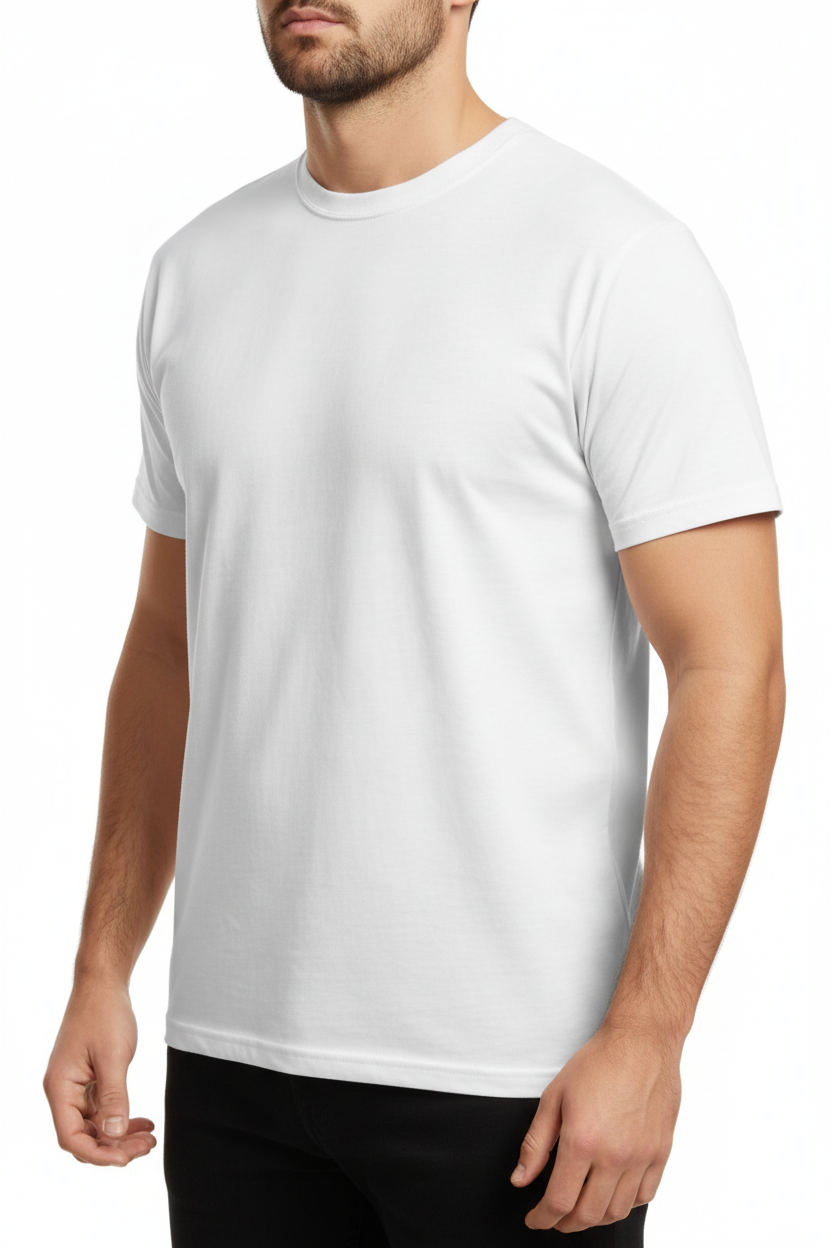 Camiseta Branca - Vista Três Quartos