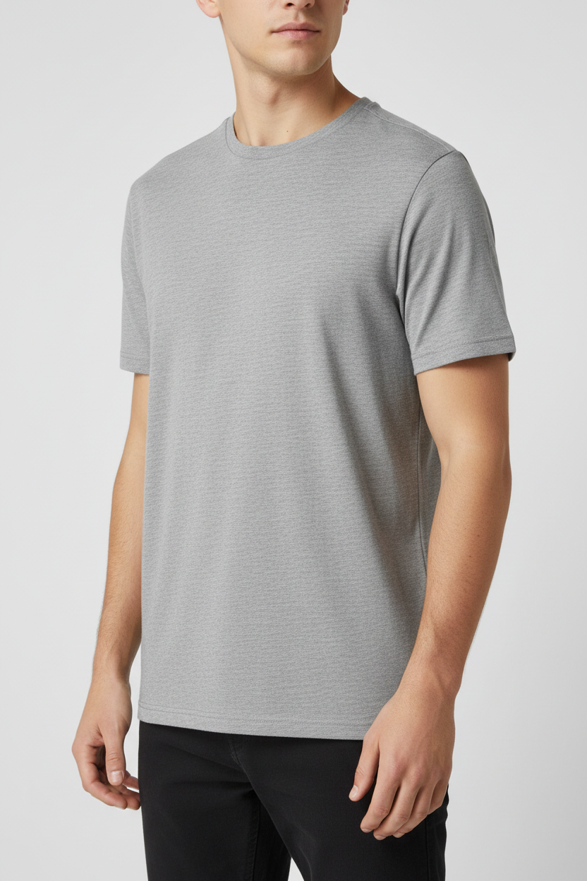 Camiseta Cinza - Vista Três Quartos