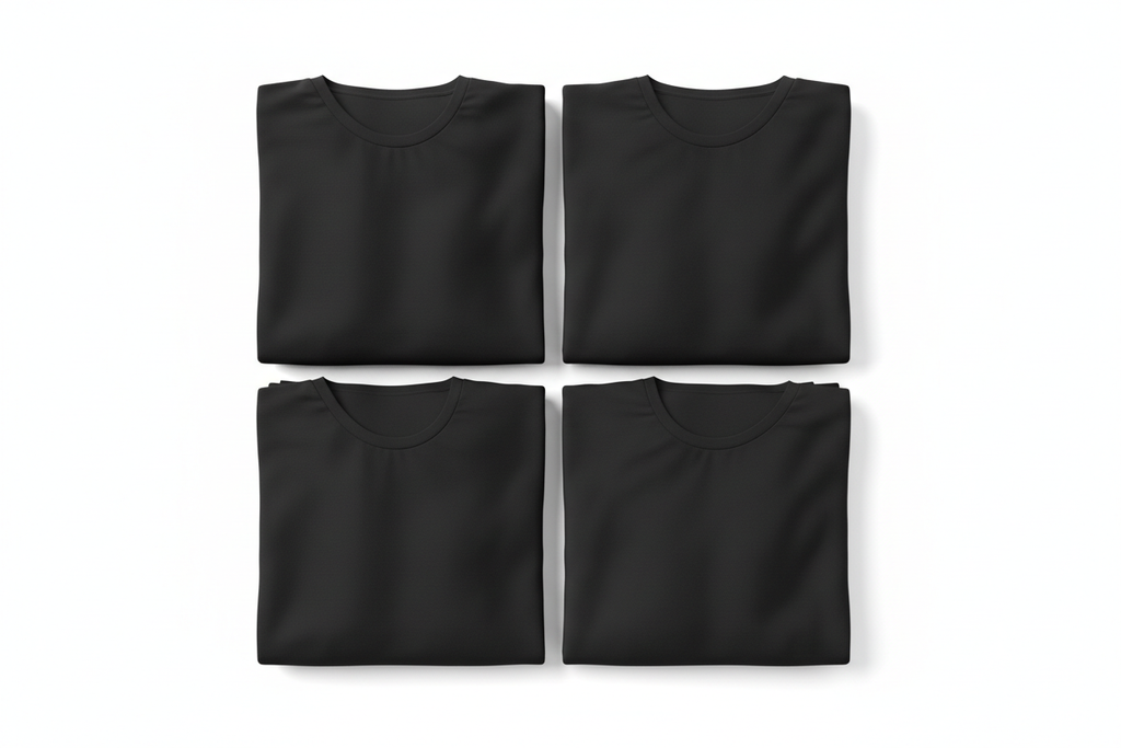 Kit 4 Camisetas Pretas - Grade