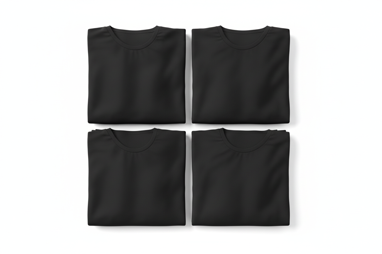 Kit 4 Camisetas Pretas - Grade