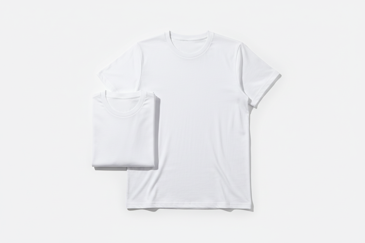 Kit 2 Camisetas Brancas - Flat Lay