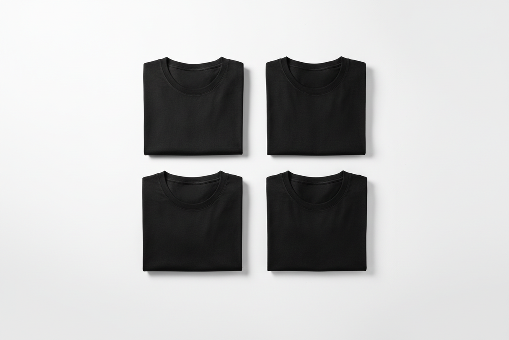 Kit 5 Camisetas Pretas - Duas Fileiras