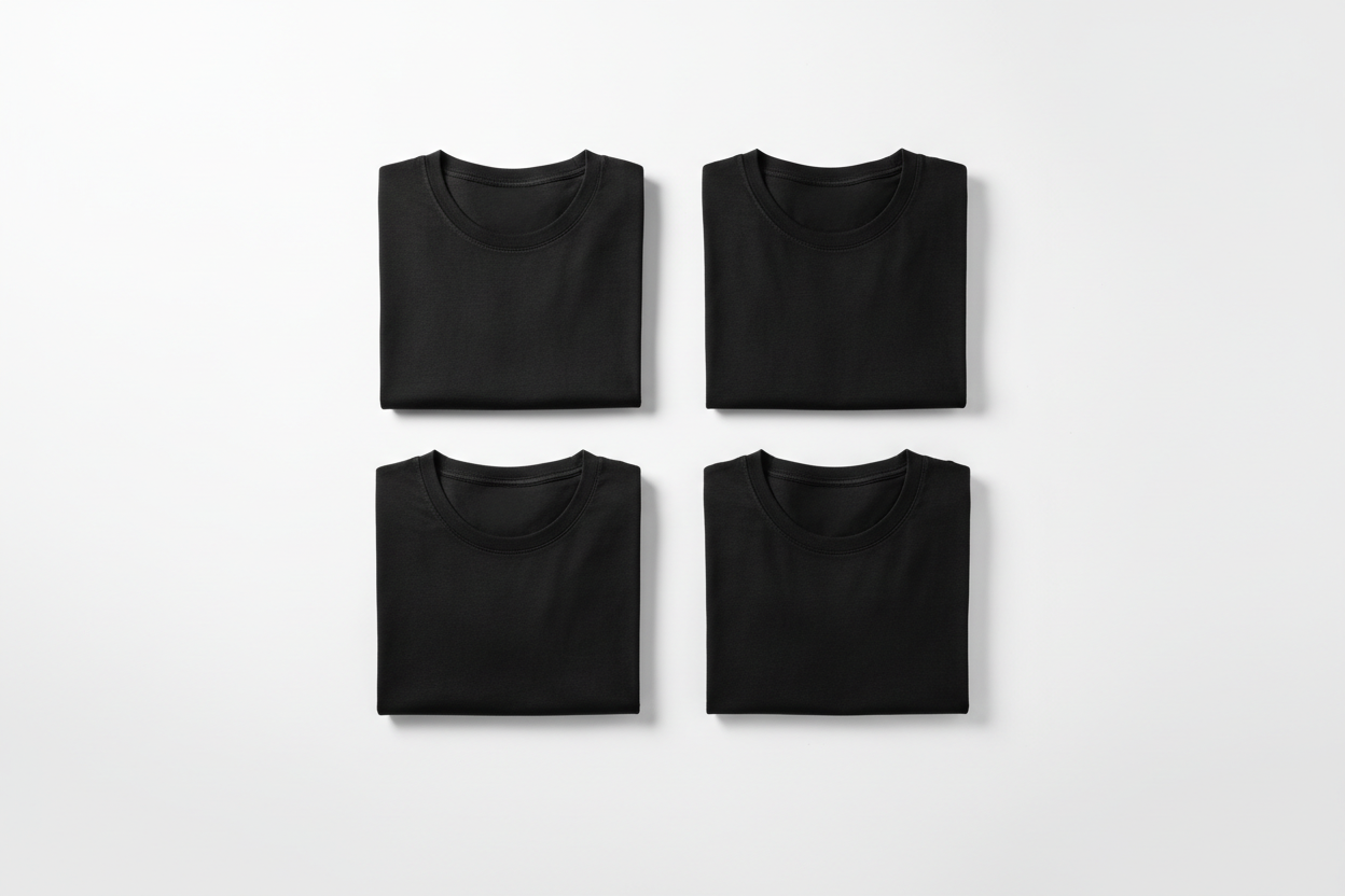 Kit 5 Camisetas Pretas - Duas Fileiras