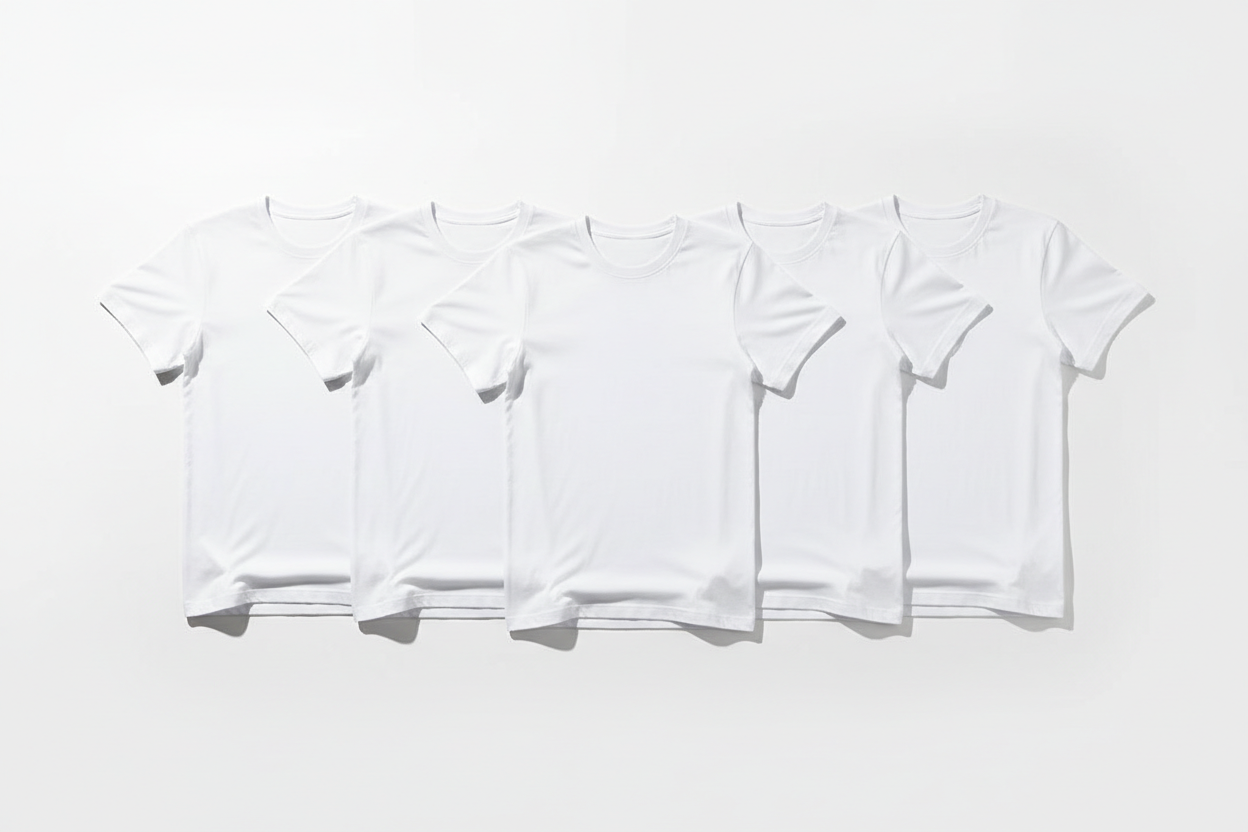 Kit 5 Camisetas Brancas