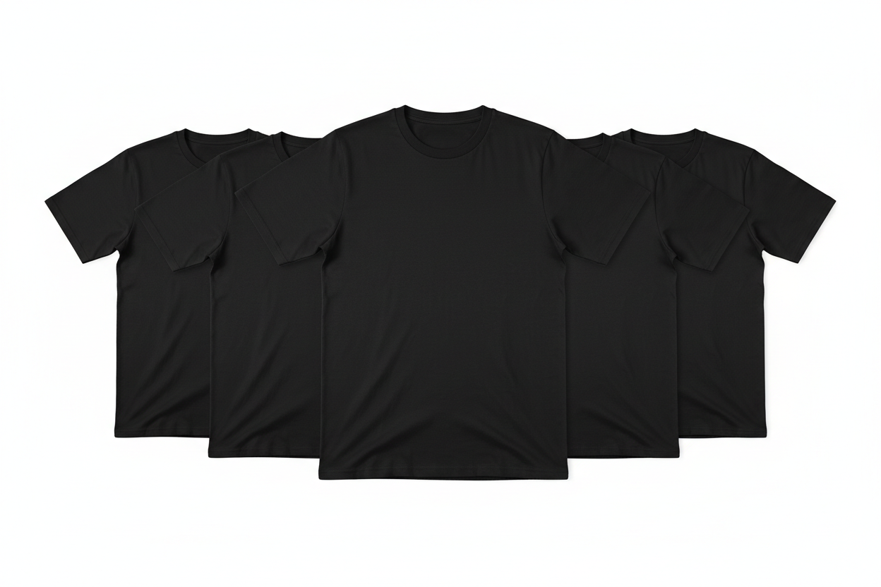 Kit 3 Camisetas Pretas - Flat Lay