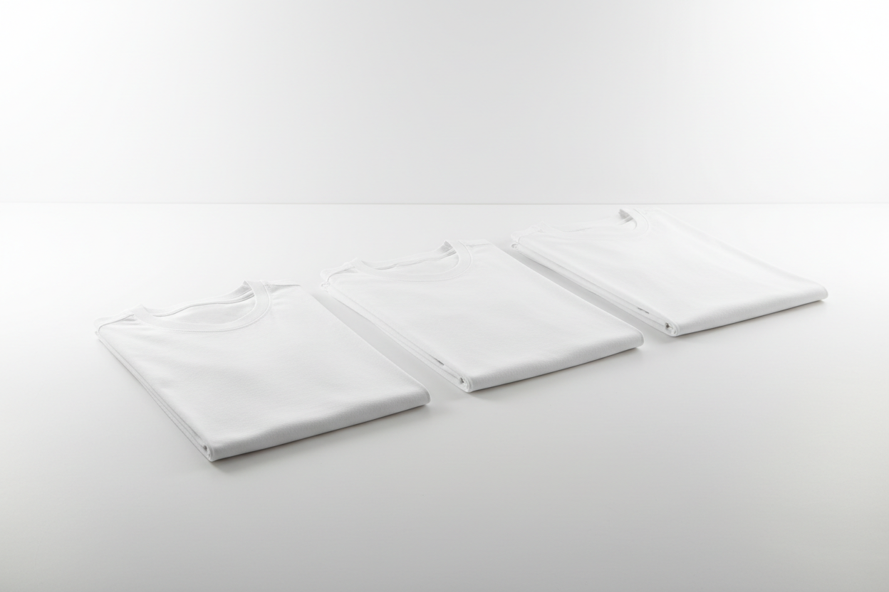 Kit 3 Camisetas Brancas - Fileira