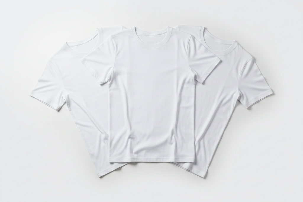 Kit 3 Camisetas Brancas - Leque