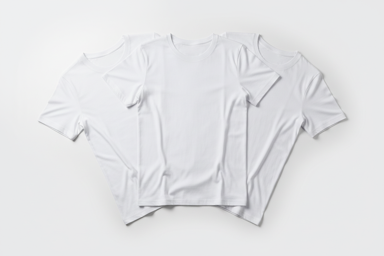 Kit 3 Camisetas Brancas - Leque