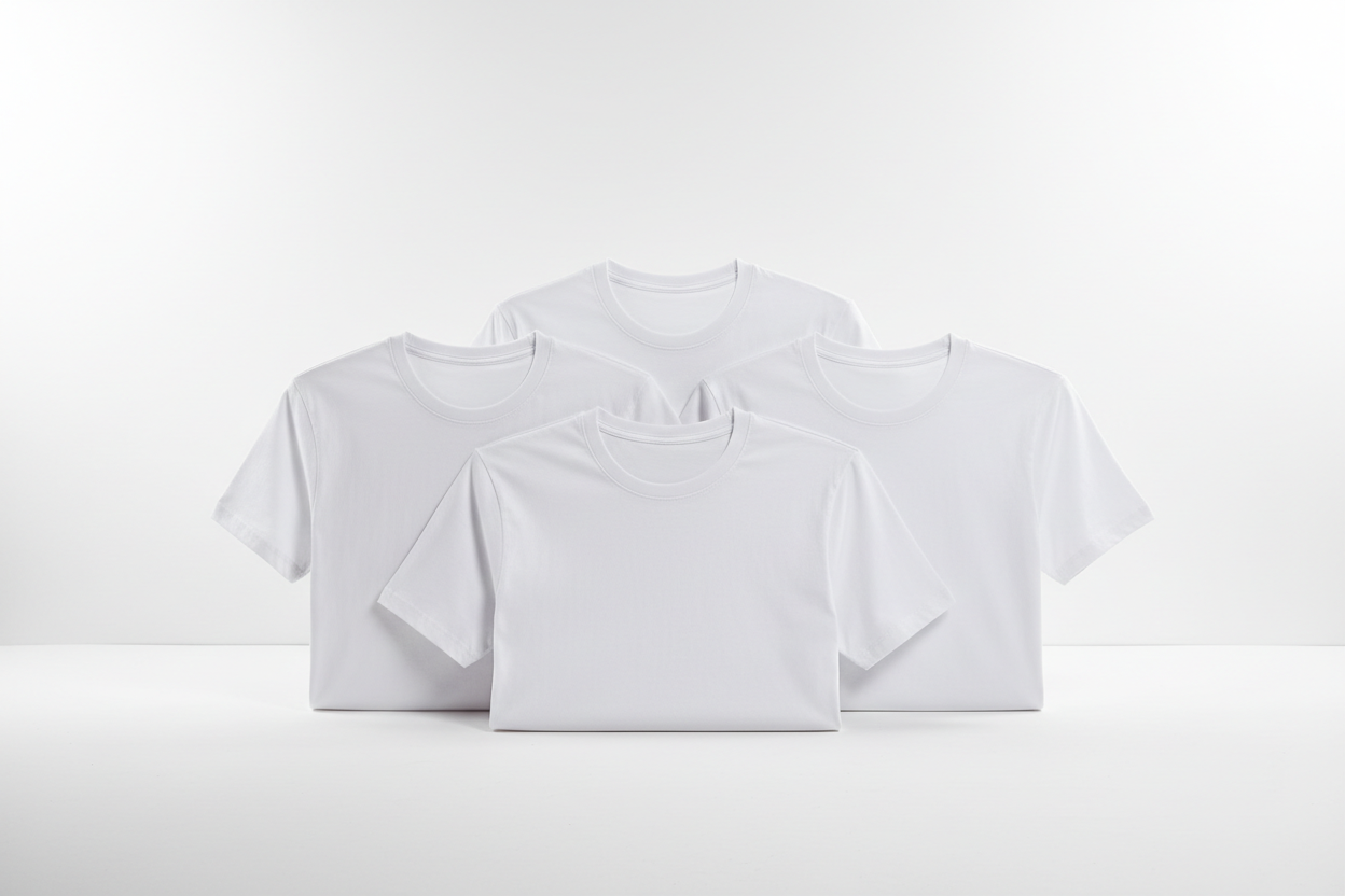 Kit 5 Camisetas Brancas