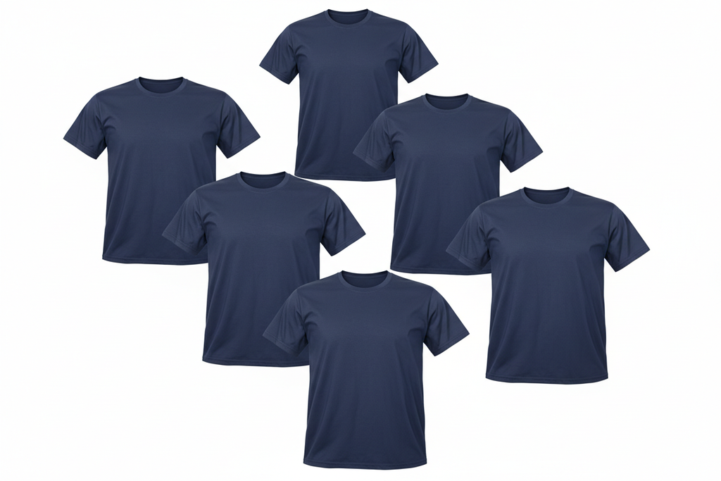 Kit 5 Camisetas Azul Marinho
