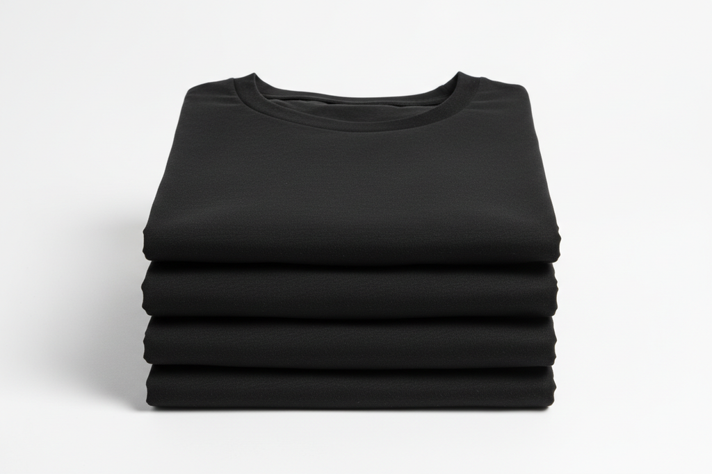 Kit 4 Camisetas Pretas - Empilhadas
