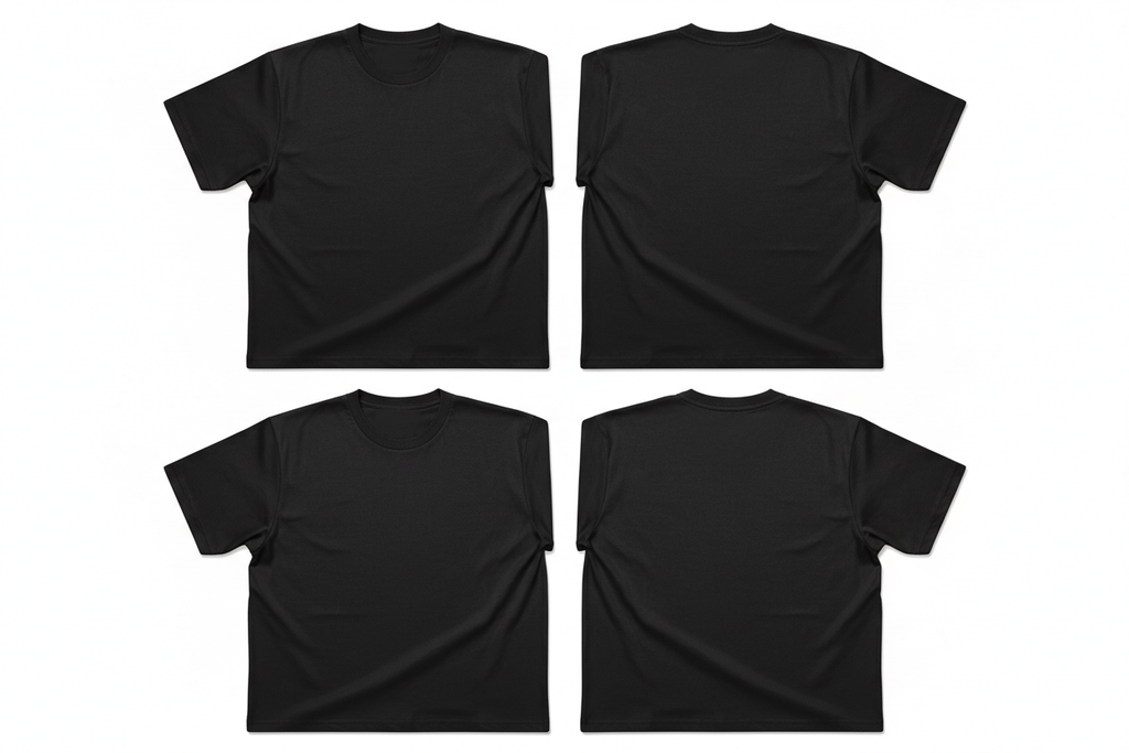 Kit 4 Camisetas Pretas - Flat Lay
