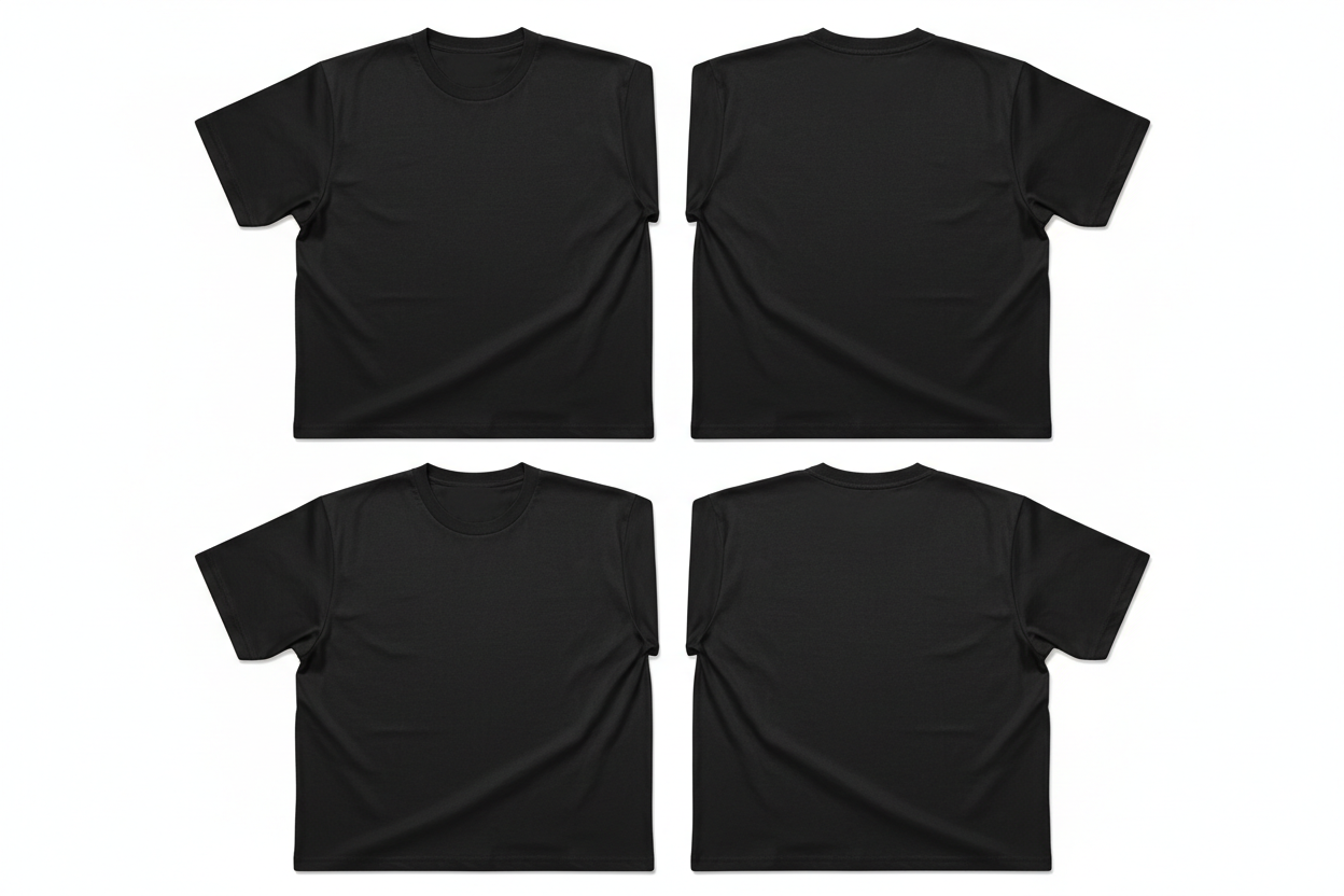 Kit 4 Camisetas Pretas - Flat Lay