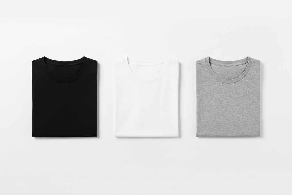 Kit 3 Peças - Preto, Branco e Cinza