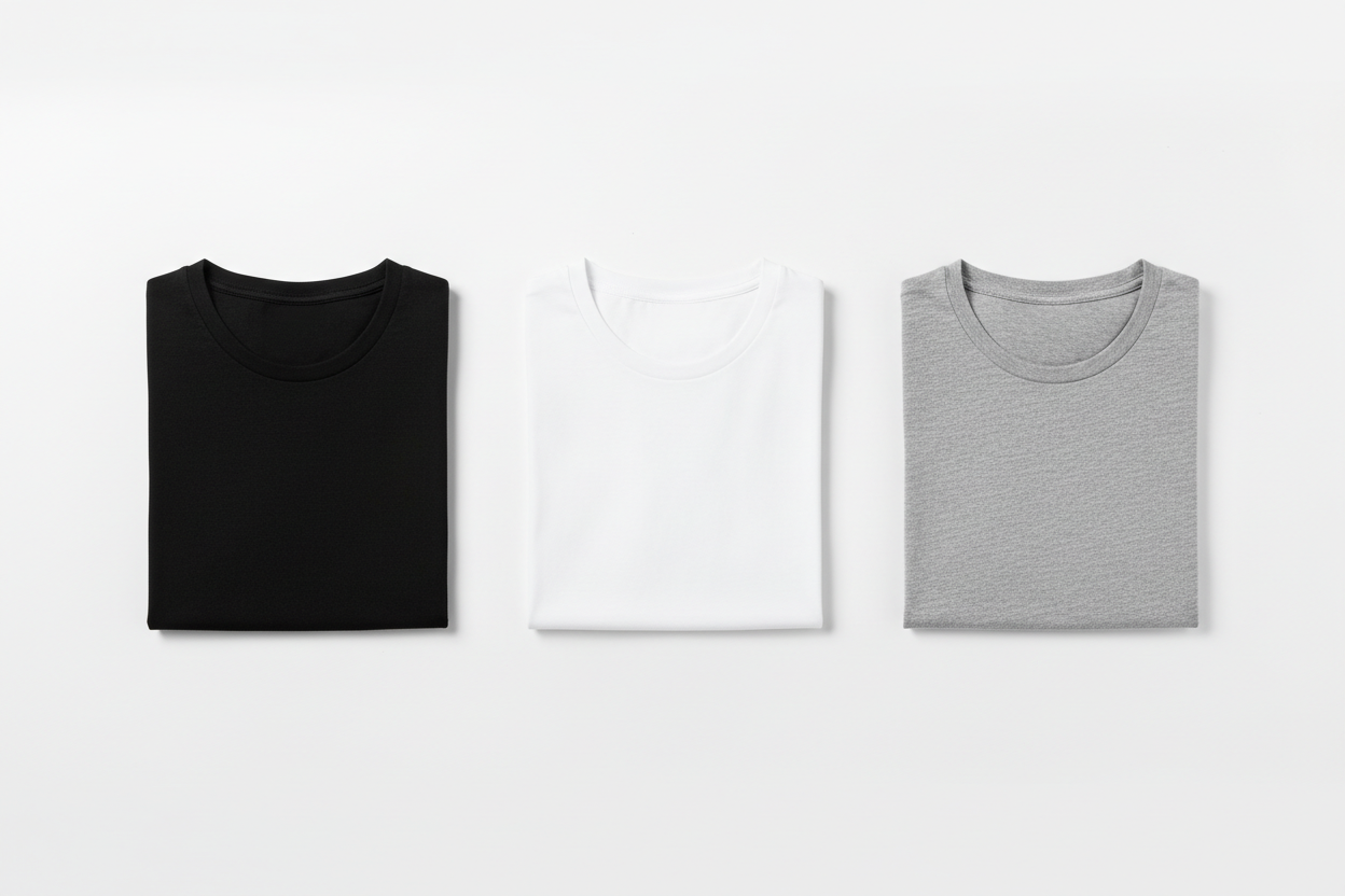 Kit 3 Peças - Preto, Branco e Cinza